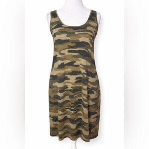 Lucky Brand NWT Camo Sleeveless Knit Dress Size L Casual Stretch